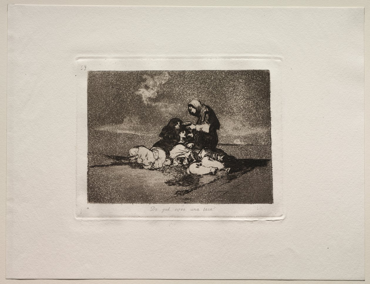 A háború borzalmai: Mi haszna a pohárnak? alkotó: Francisco de Goya