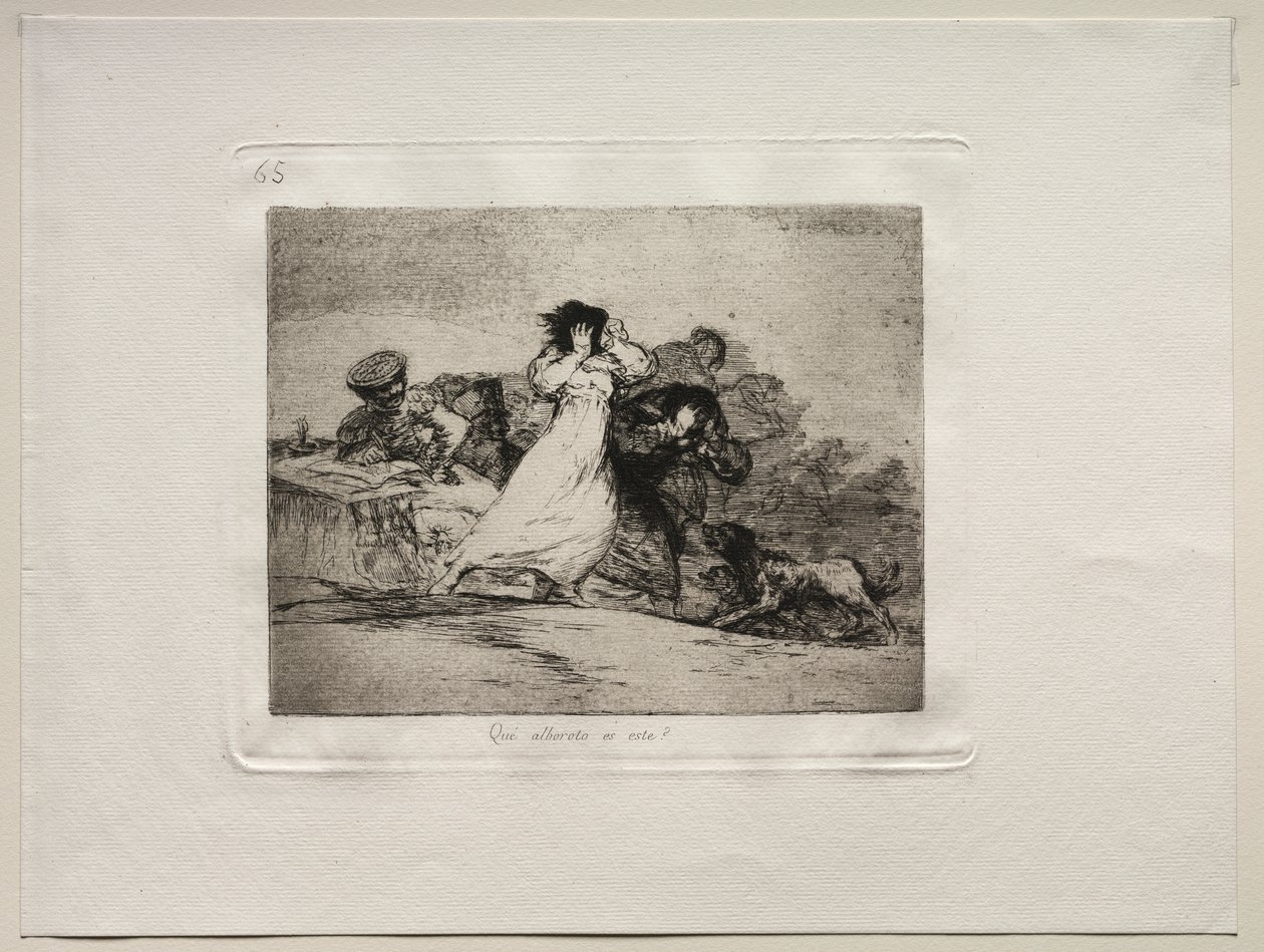 A háború borzalmai: Mi ez a Hubbub? alkotó: Francisco de Goya