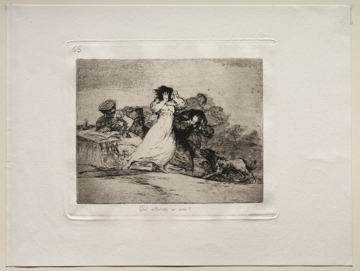 A háború borzalmai: Mi ez a Hubbub? alkotó: Francisco de Goya