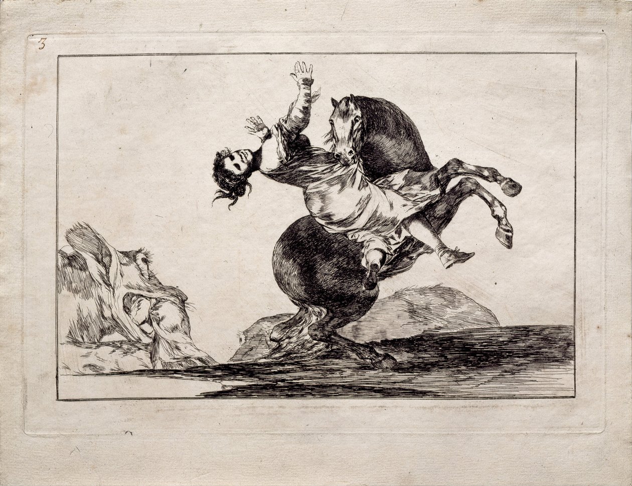 A lórabló a Los Disparates Follies sorozatból, 1815-1819 alkotó: Francisco de Goya