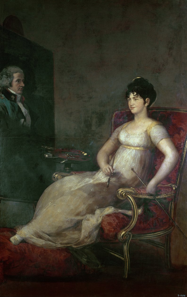 A Marquesa de Villafranca a férjét festi, 1804 alkotó: Francisco de Goya