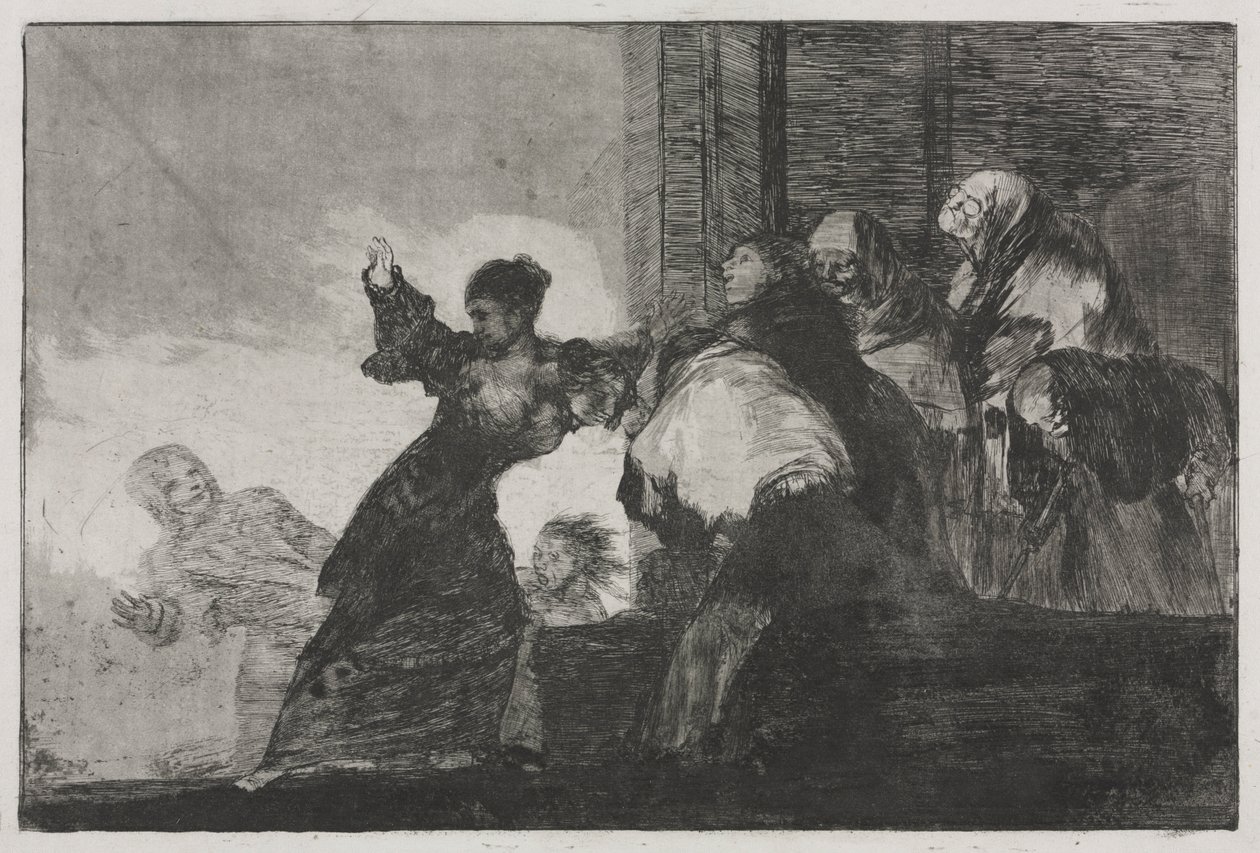 A Példabeszédek: Két fej jobb, mint egy vagy szegény bolondság, 1816-1823 nyomtatott c. 1863. alkotó: Francisco de Goya