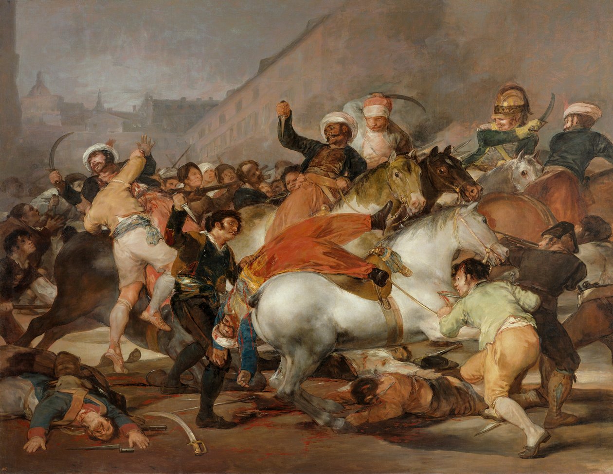 1808. május másodika vagy A mamelukok vádja, 1814 (restauráció után) alkotó: Francisco de Goya