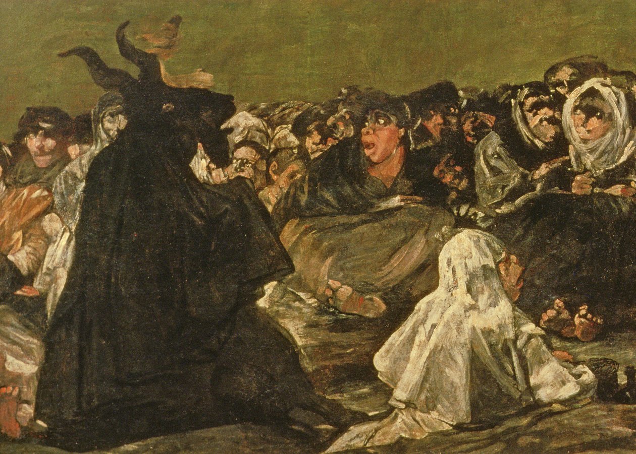 A Boszorkányok szombatja vagy A nagy kecskebak (A fekete festmények egyike), 1821-23 (a 38640 részlete) alkotó: Francisco de Goya