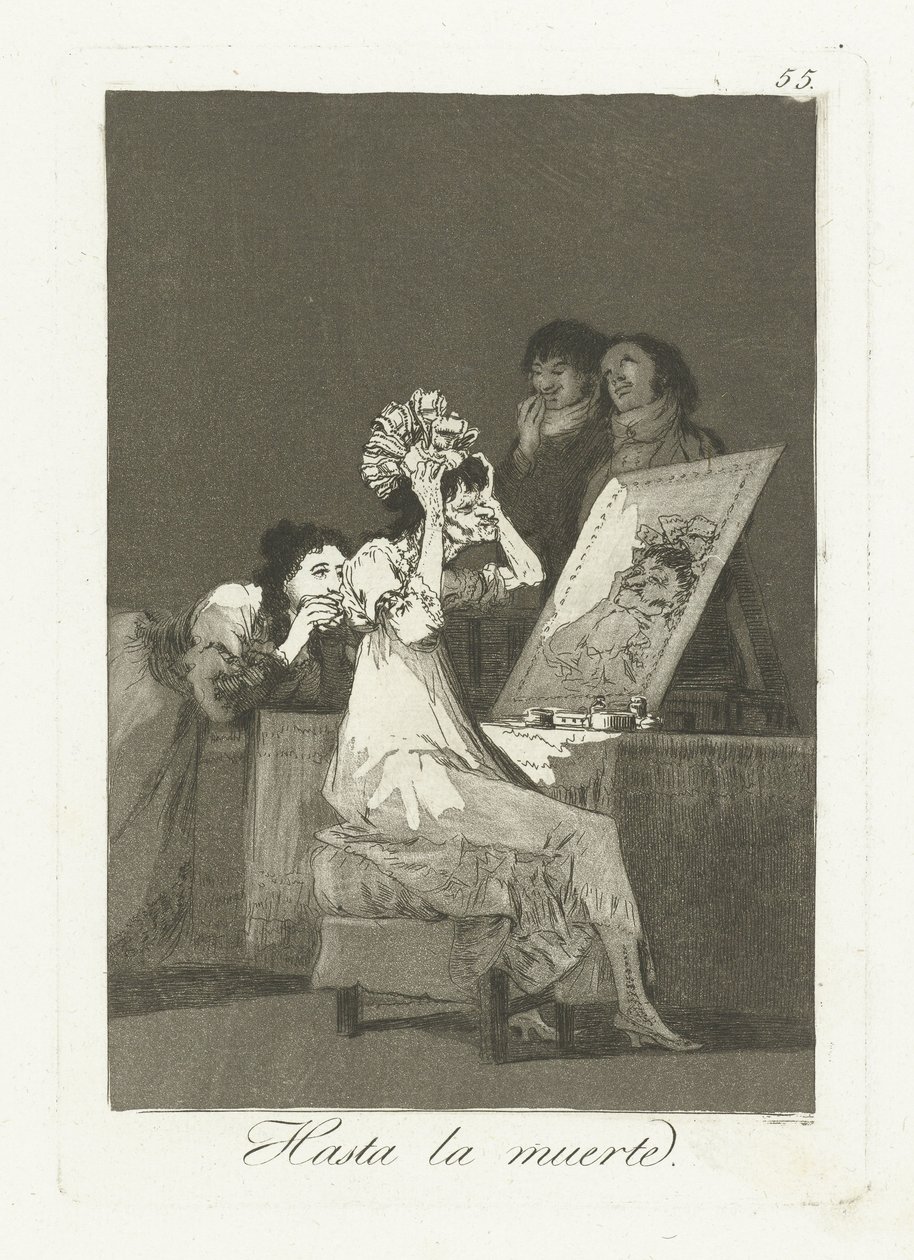 Tot aan de dood Halálig (cím a tárgyon) Los Caprichos (sorozat címe) alkotó: Francisco de Goya