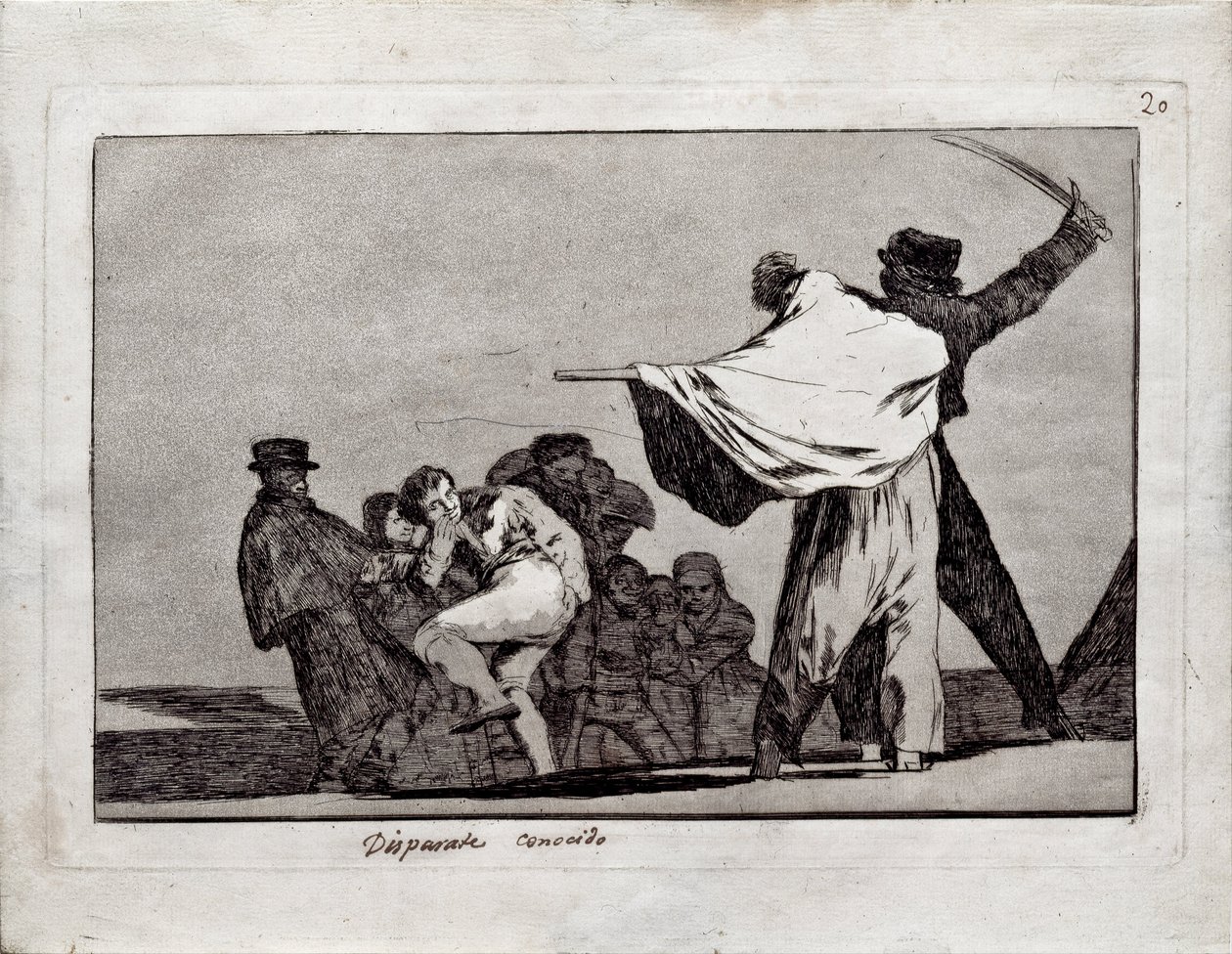 A jól ismert Folly a Los Disparates Follies, 1815-1819 című sorozatból alkotó: Francisco de Goya