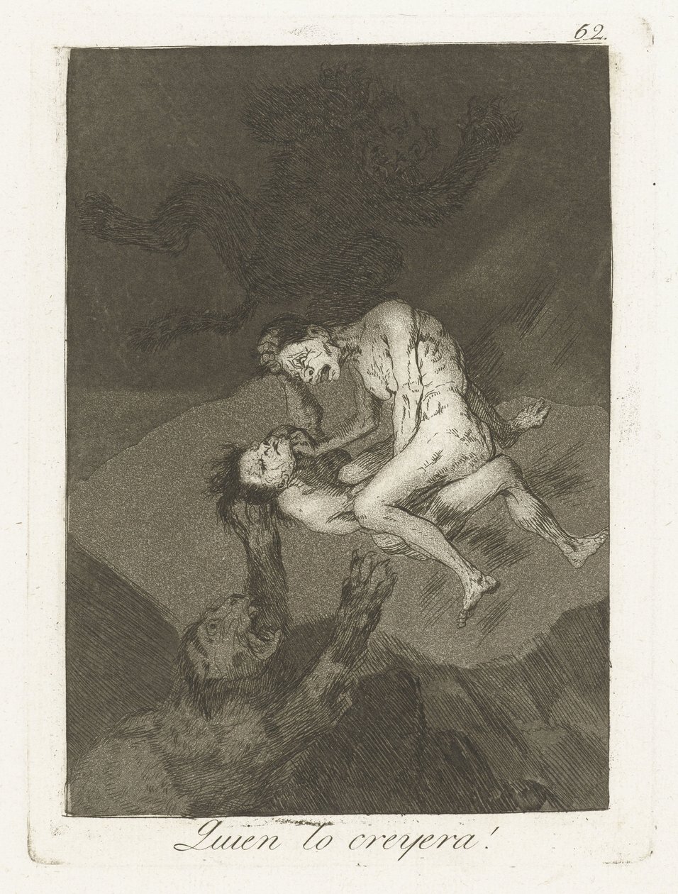 Wie volt da gedacht! Ki hinné el! (cím a tárgyon) A szeszélyek (sorozat címe) alkotó: Francisco de Goya