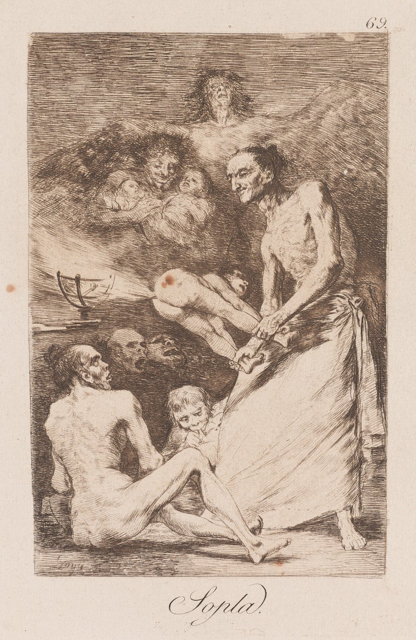 Szél, 18. század vége – 19. század eleje (nyomtatás) alkotó: Francisco de Goya