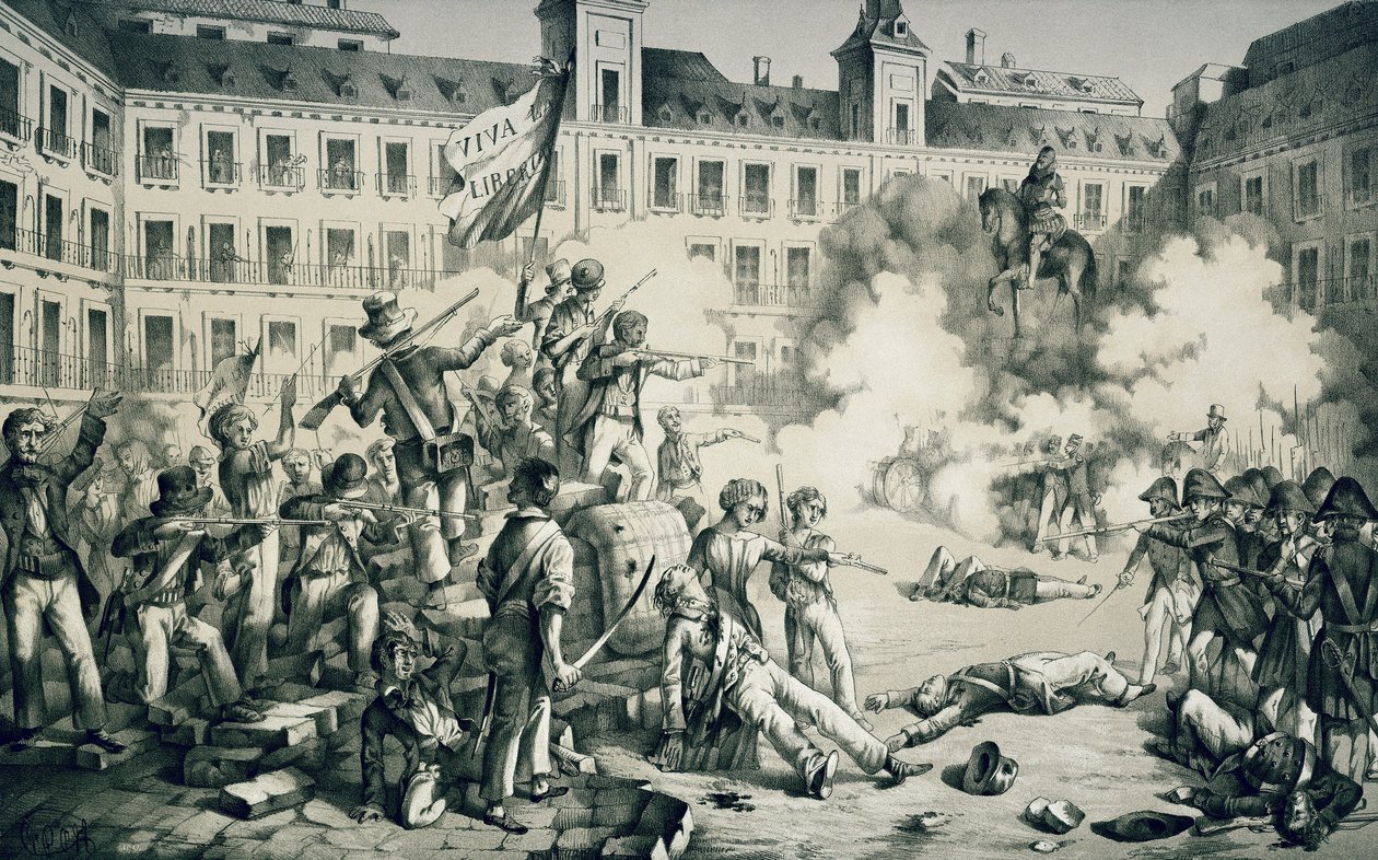 1854-es spanyol forradalom (kőnyomat) alkotó: Francisco de Paula van Halen