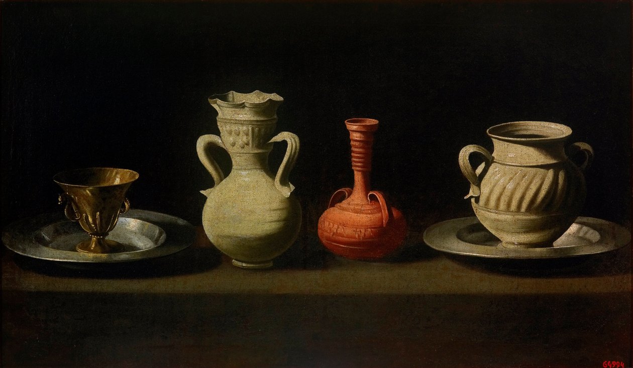 Csendélet négy konténerrel - Csendélet négy edénnyel - Zurbaran, Francisco, de (1598-1664) - 1633 és 1664 között - Olaj, vászon - 47x79 - Museu Nacional d