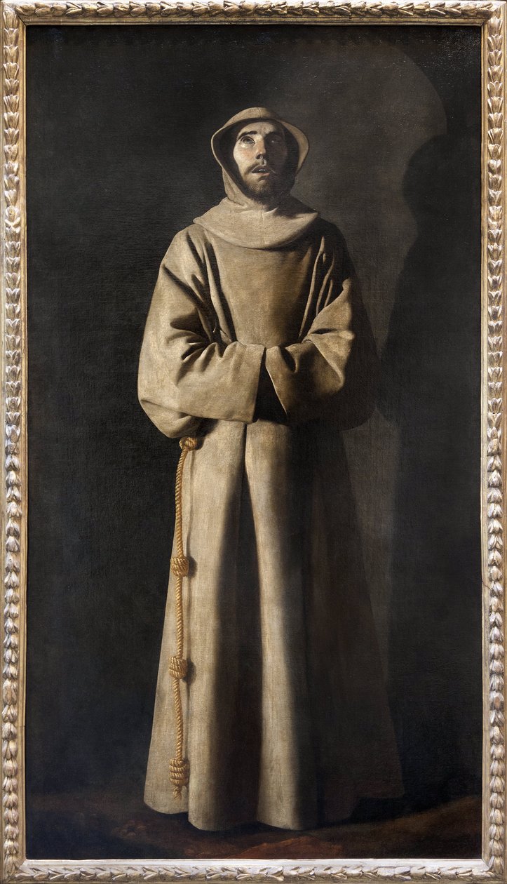 Assisi Szent Ferenc. V. Miklós (1397-1455) és IV. Sixtus (1414-1484) pápák, akik meglátogatták Szent Ferenc temetkezési kriptáját Assisiben, elmesélték, hogy a szent holttestét az időtől nem váltogatva, állva, ég felé emelt szemekkel találták meg. j alkotó: Francisco de Zurbaran