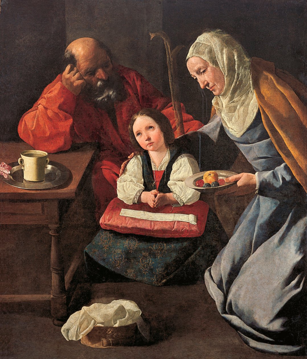 A Szűz gyermekkora, Zurbaran, Francis, (1598-1664). Olajfestmény alkotó: Francisco de Zurbaran