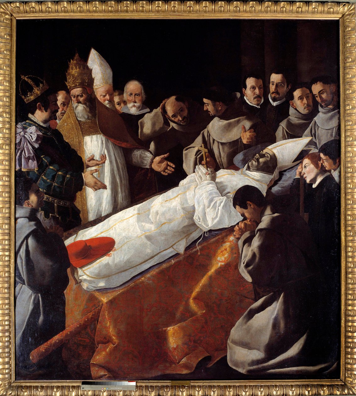 Szent Bonaventure (1221-1274) testének kiállítása Francisco de Zurbaran (1598-1664) festménye 17. század V. 2,5x2,25 m alkotó: Francisco de Zurbaran