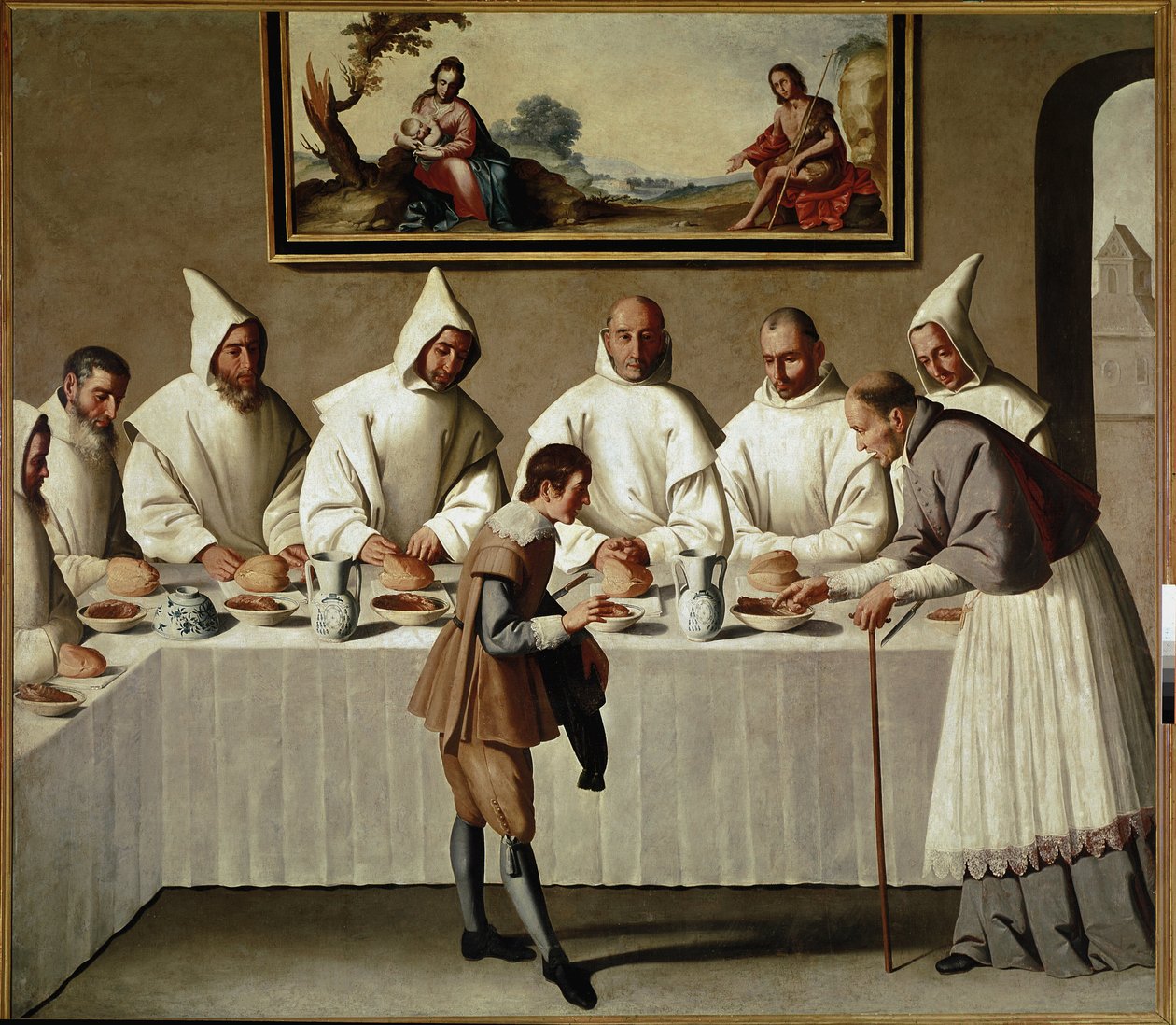 Szent Hugó csodája a karthauziak refektóriumában (olaj, vászon alkotó: Francisco de Zurbaran