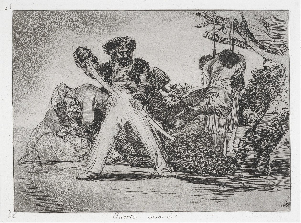 Ez túl sok! (Erős!) A háború katasztrófái című sorozatból (Los Desastres de la Guerra ... alkotó: Francisco de Goya