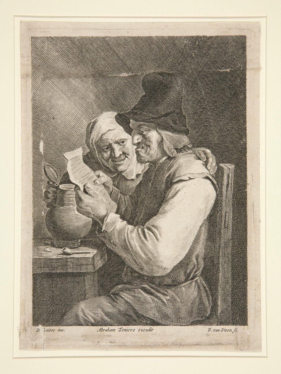 Pár levelet olvas alkotó: Franciscus van der Steen