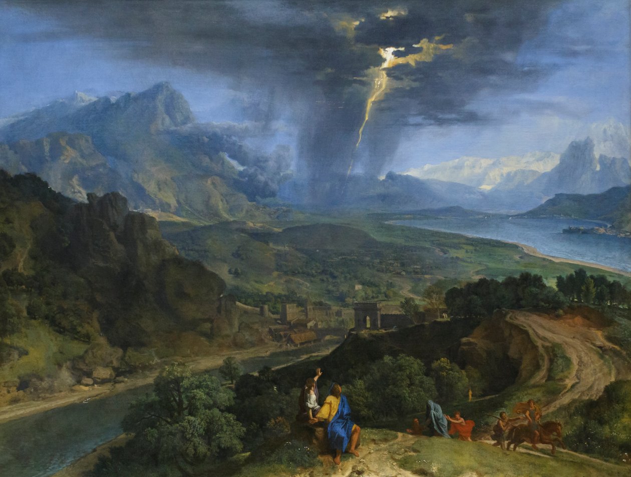 Hegyi táj villámlással, 1675 körül (olaj, vászon) alkotó: Francisque Millet