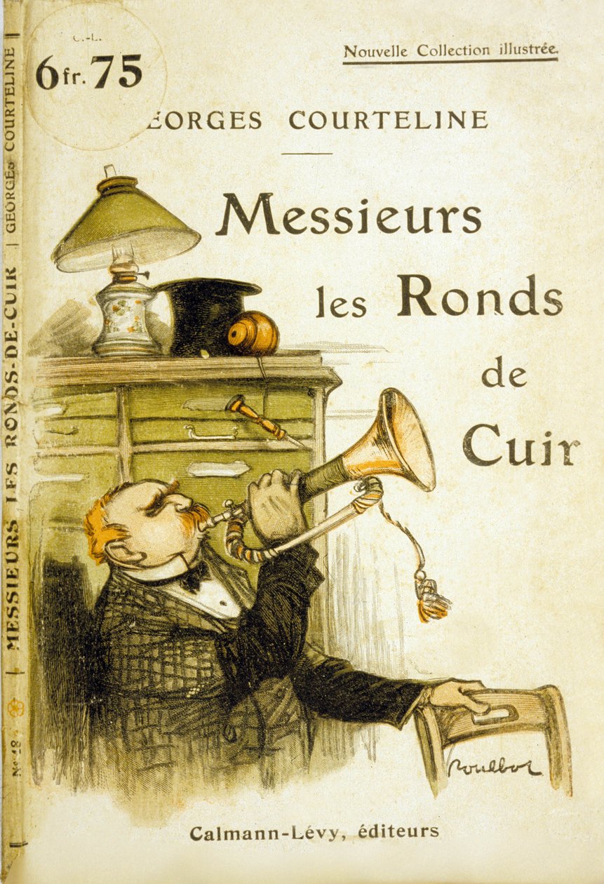 Georges Courteline "Gentlemen leather circles" borítója, 1908 körül (színes litó) alkotó: Francisque Poulbot