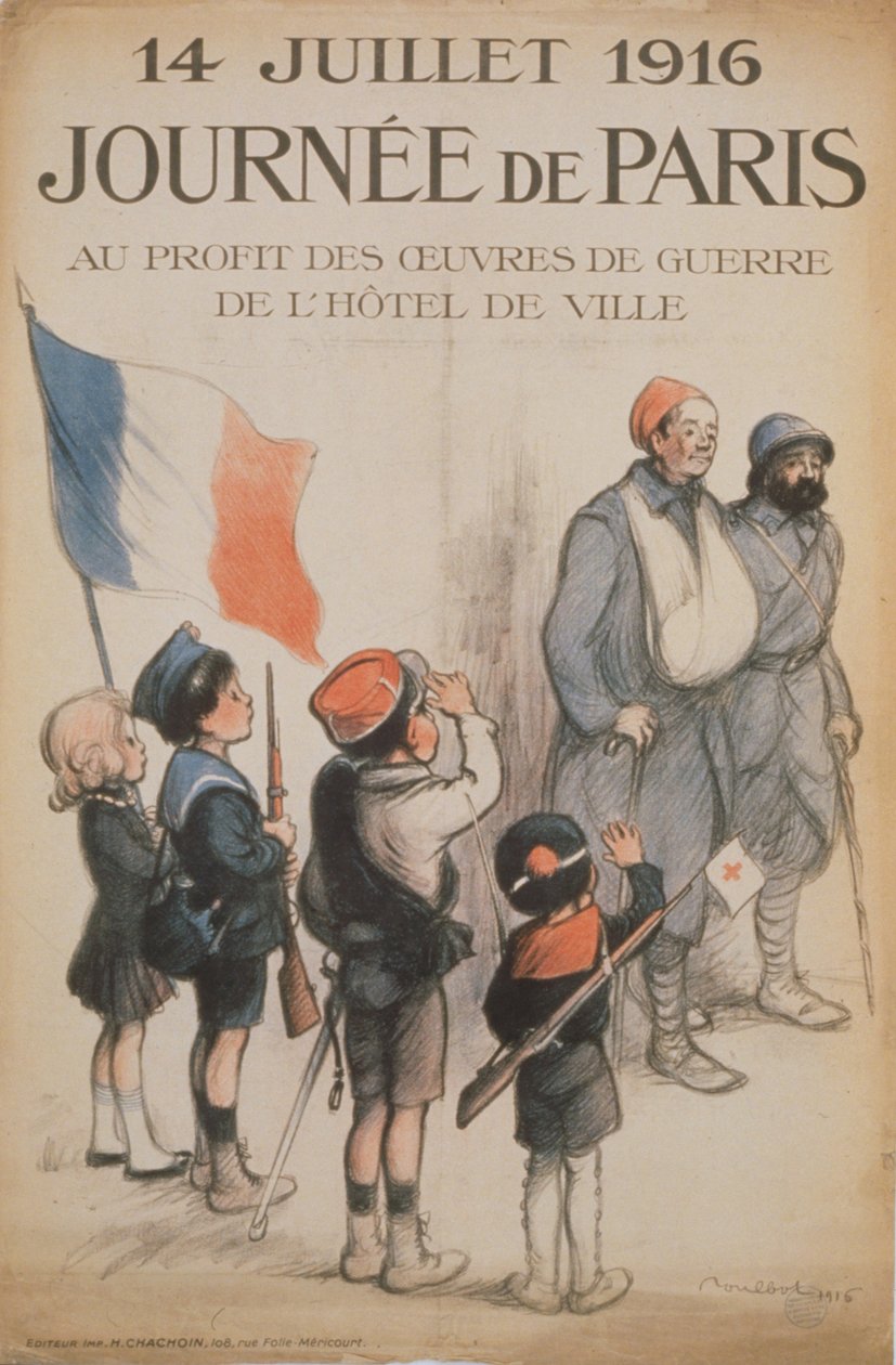 Párizs napja. 1916. július 14., 1916 alkotó: Francisque Poulbot