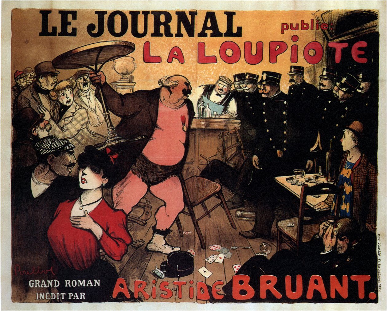 A Le Journal kiadja a La Loupiote-t, Aristide Bruant nagyszerű regényét, 1908-ban alkotó: Francisque Poulbot