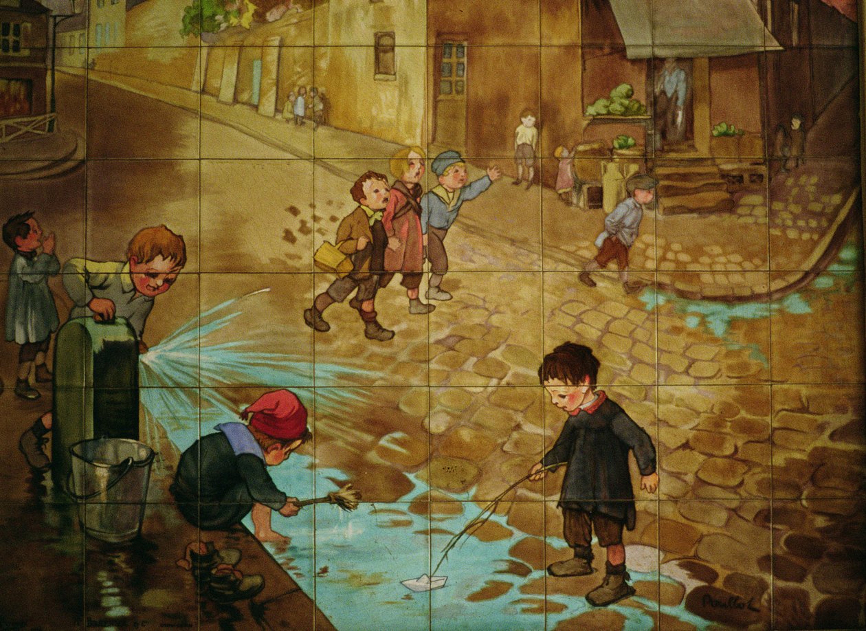 Tiles depicting children playing in the street (glazed ceramic)   1404206   hu       hungarian Successfully Translated  Original: Daniel Webster Translat: Daniel Webster 1358910 hu hungarian Successfully Translated Original: Ogura Imitation of the One Hund alkotó: Francisque Poulbot