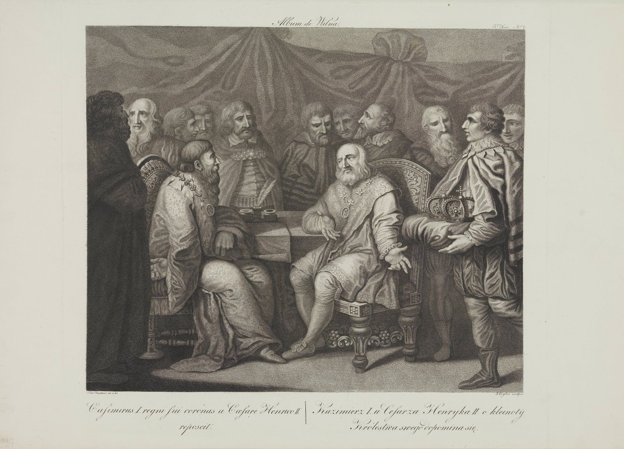 I. Kázmér restaurátor találkozás III. Henrik császárral, Smuglewicz, Franciszek (1745-1807). Litográfia, 18. század vége. Magángyűjtemény alkotó: Franciszek Smuglewicz
