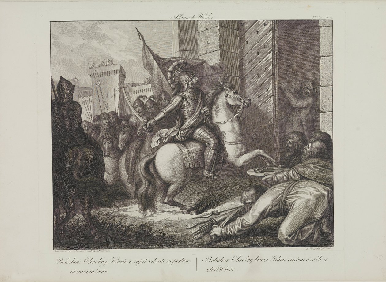 Smuglewicz, Franciszek (1745-1807) vitéz Boleszláv beléptetése Kijevbe. Litográfia, 18. század vége. Magángyűjtemény alkotó: Franciszek Smuglewicz