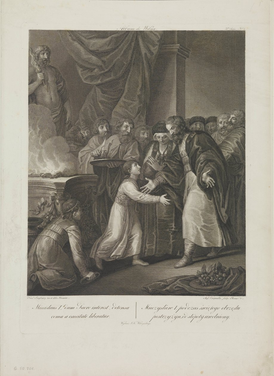 I. Lengyel Mieszko Smuglewicz, Franciszek (1745-1807) tonzúráját kapja. Litográfia, 18. század vége. Magángyűjtemény alkotó: Franciszek Smuglewicz
