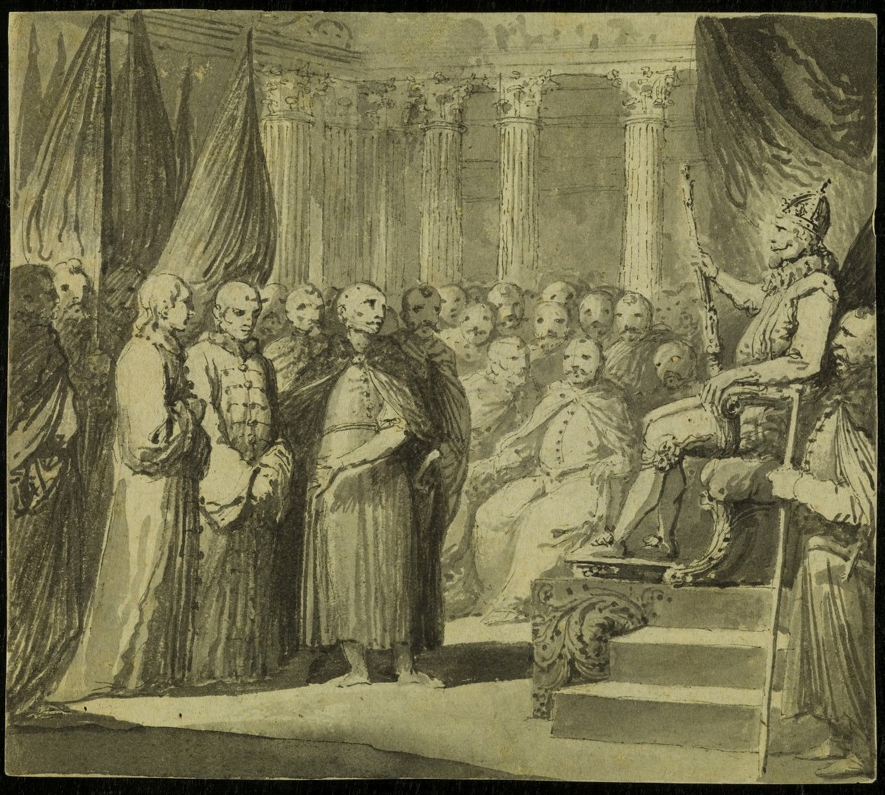 IV. Vaszilij Ivanovics Shuisky cár III. Zsigmond király előtt Vasa, XVIII. század vége. alkotó: Franciszek Smuglewicz