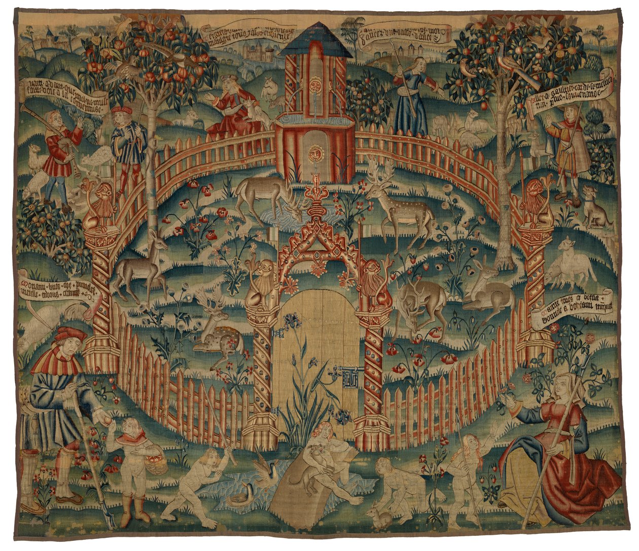 Gobelin, Park au Cerfs, flamand vagy francia, 1500 körül készült (gyapjú) alkotó: Franco Flemish School