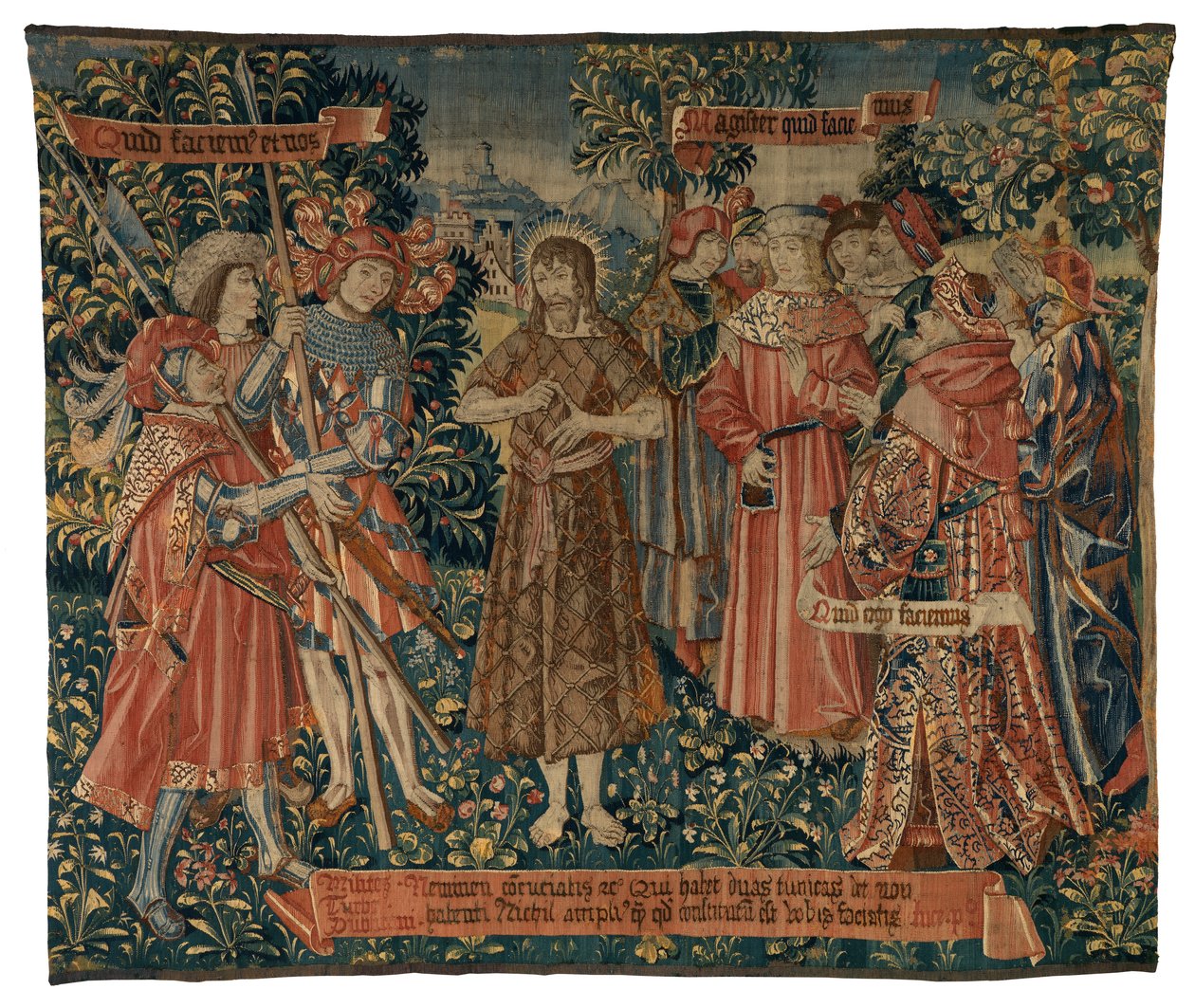 Gobelin, Szent János prédikáció (gyapjú és selyem) alkotó: Franco Flemish School
