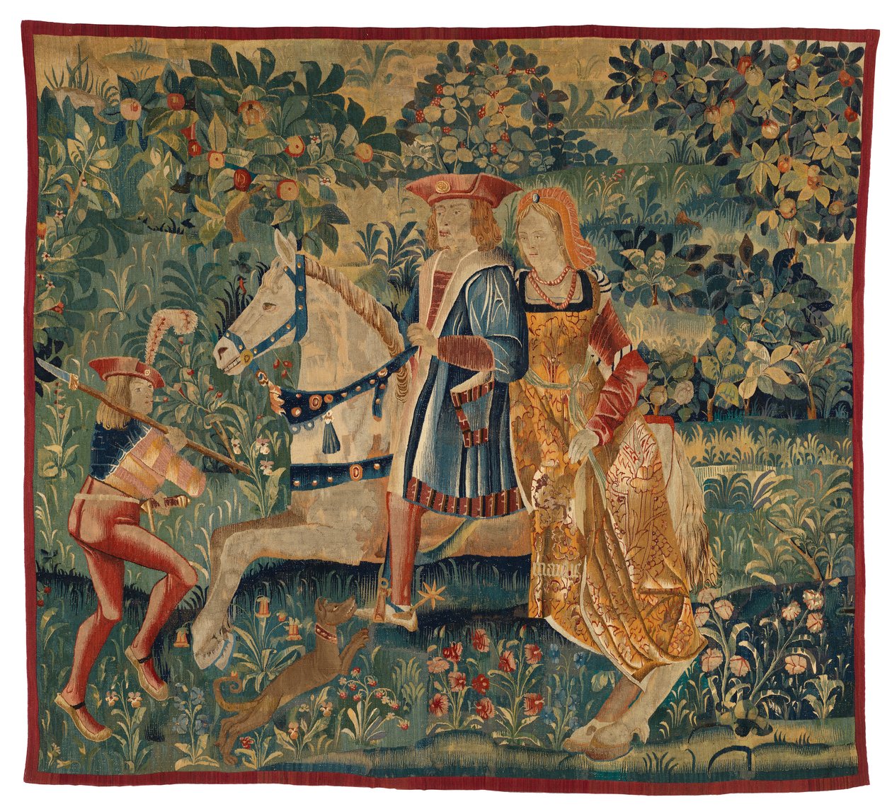 Gobelin, május hónap vagy La Chasse au Faucon, 1500 körül (gyapjú) alkotó: Franco Flemish School