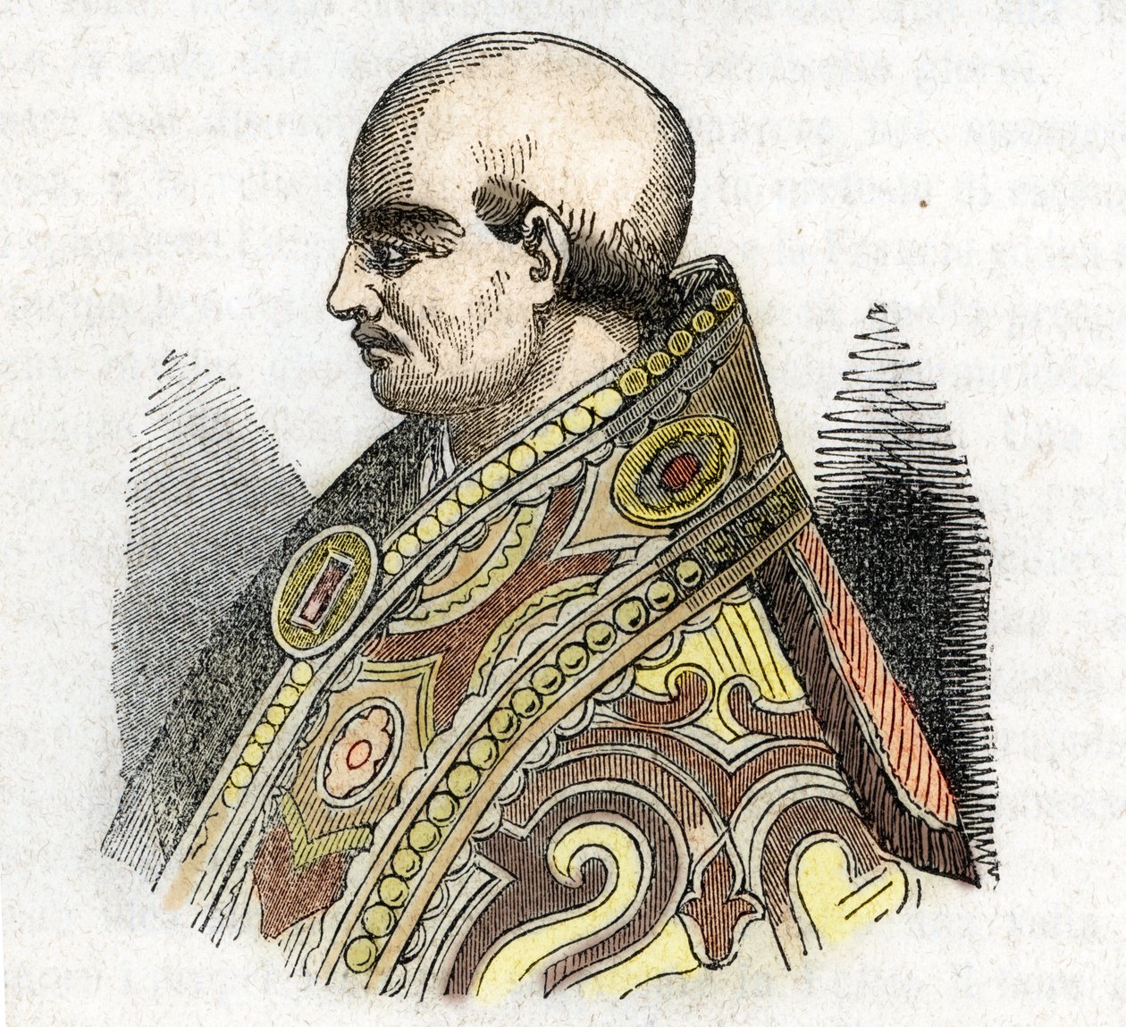 Középkor: IV. Urban pápa (Urban vagy Urbanus vagy Urbano) (1261-1264) ábrázolása. Rajz Franco Mistrali „Misteri del Vaticano”-ból alkotó: Franco Mistrali