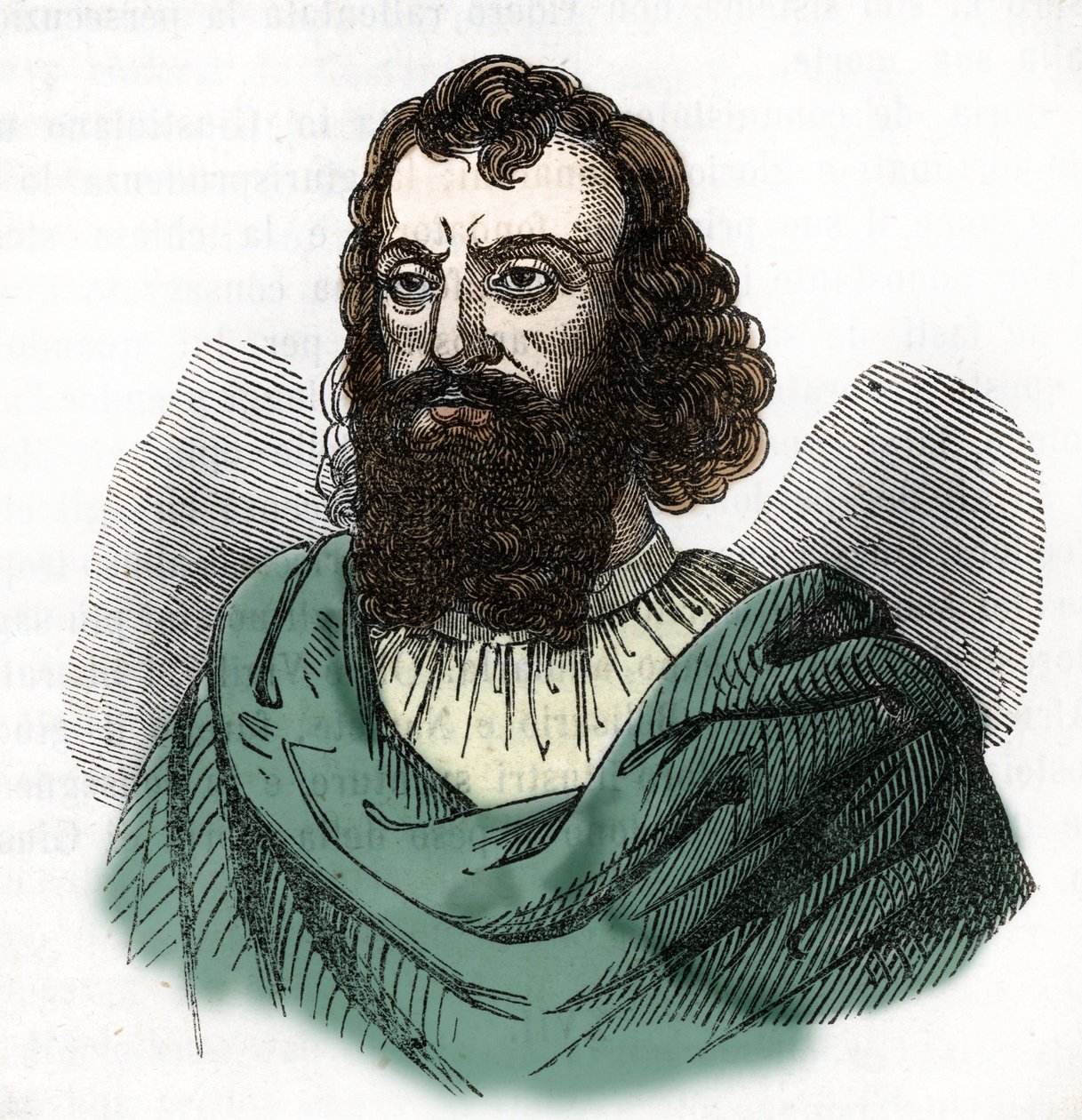 I. Justinianus császár (482-565) portréja (I. Justinianus) rajza Franco Mistrali „I misteri del vaticano” című művéből, 1843 alkotó: Franco Mistrali