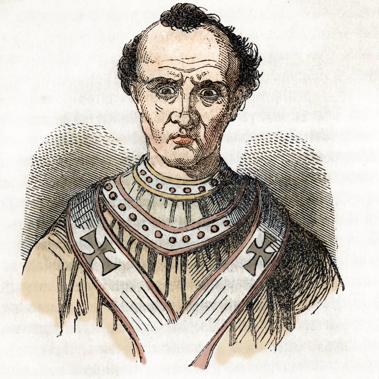 X. Cenci János pápa (860-929) portréja (X. János pápa) rajza Franco Mistrali „A Vatikán titkaiból” alkotó: Franco Mistrali