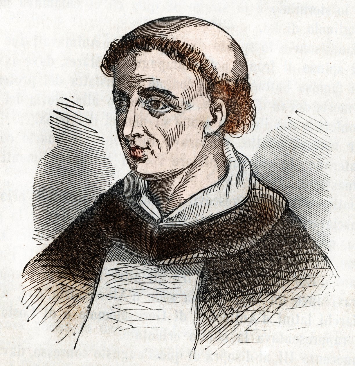 Guzman Szent Domonkos (1170-1221), a domonkos rend alapítójának portréja (Szent Domonkos) Rajz Franco Mistrali „Misteri del Vaticano”-ból alkotó: Franco Mistrali