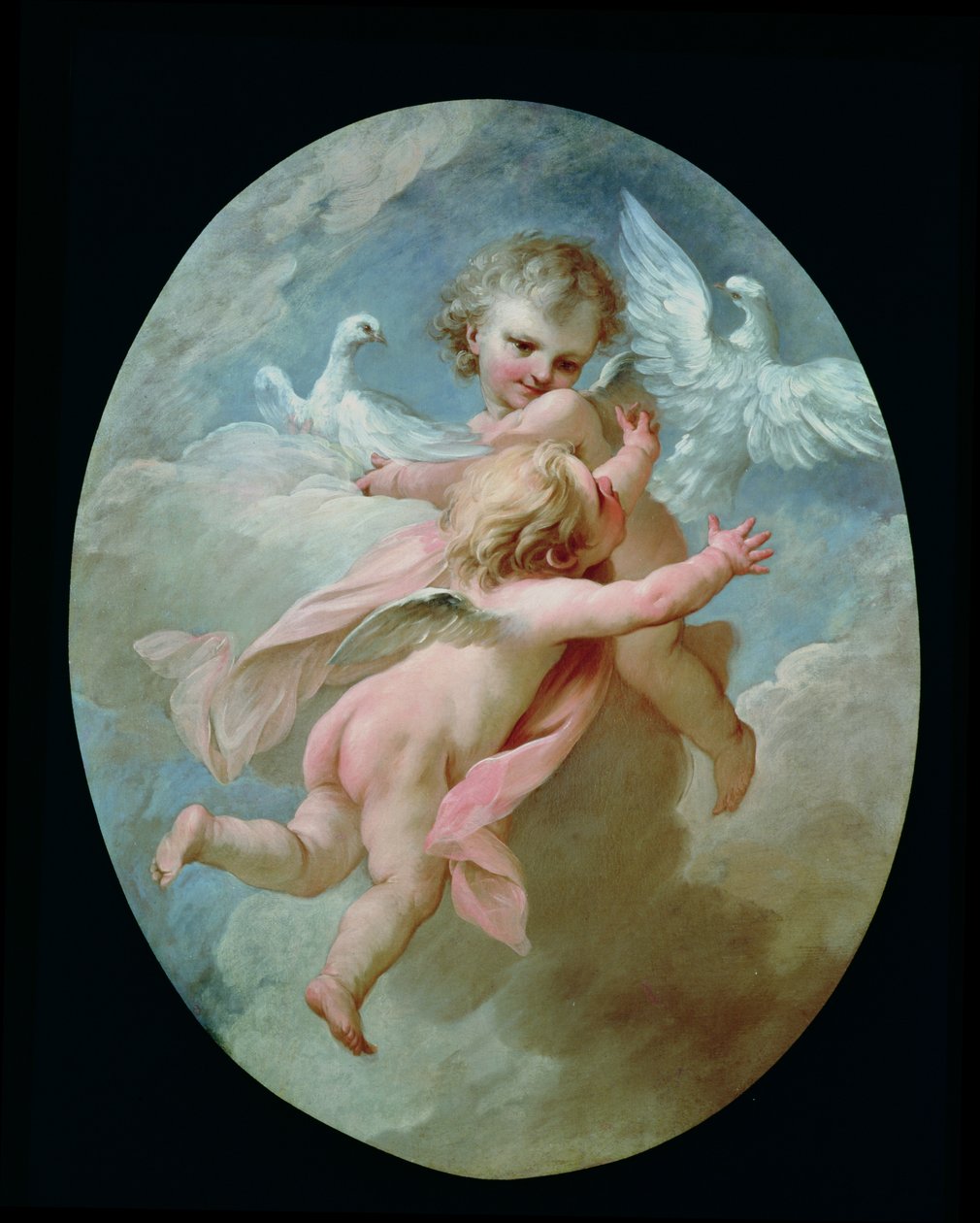 Angyalok és galambok alkotó: François Boucher
