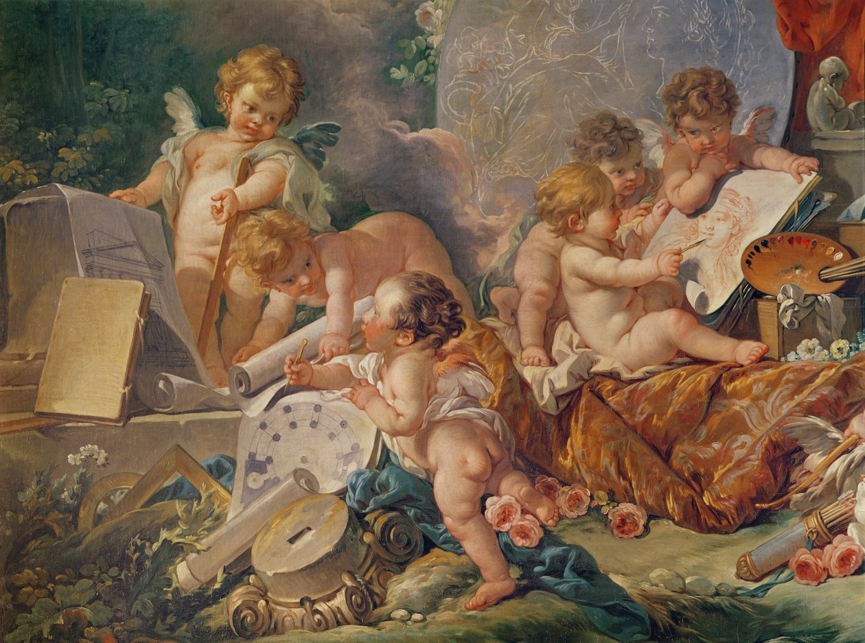 A művészetek találkozója vagy A művészetek géniuszai (részlet), 1761 alkotó: François Boucher