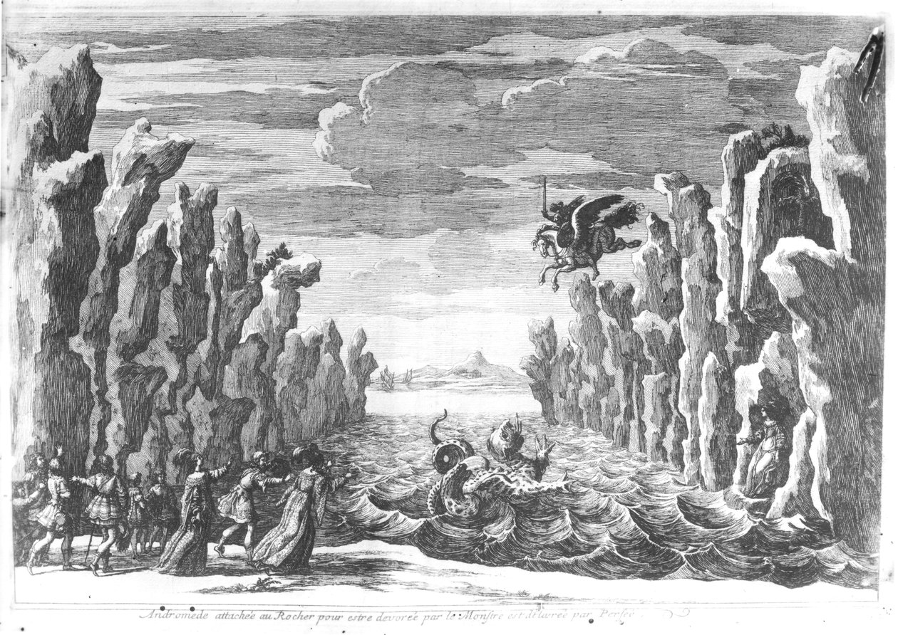 Torelli díszletterve, Pierre Corneille (1606-84) „Andromede” című művéhez alkotó: Francois Chauveau