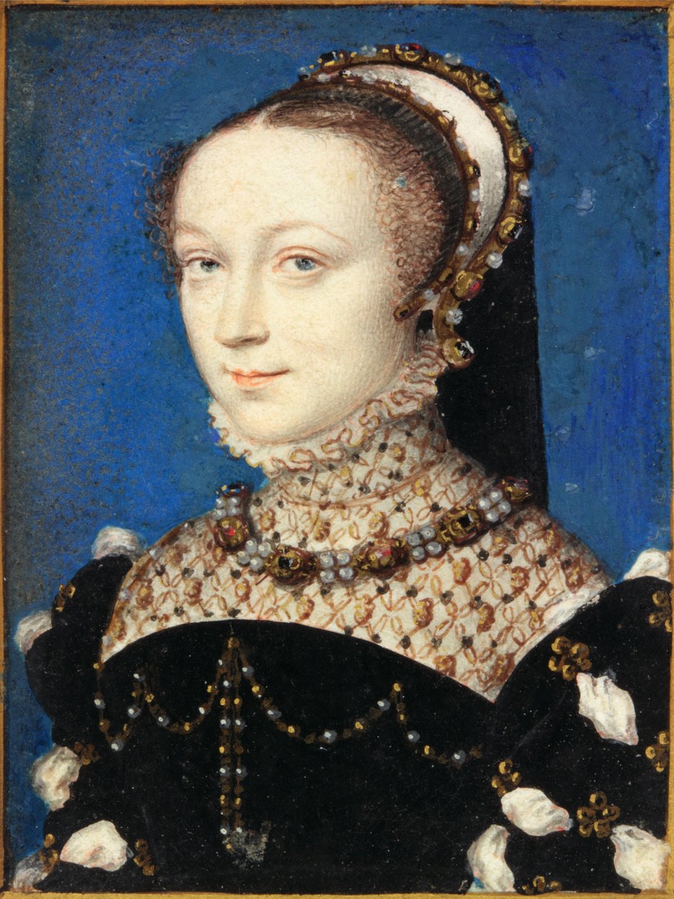 Lady Elizabeth Fitzgerald, Lincoln grófnője (wc és testfestmény, pergamen) alkotó: François Clouet