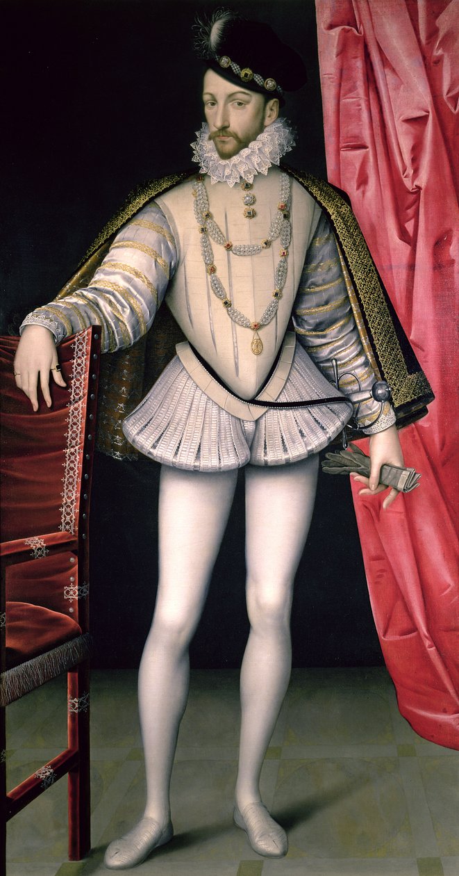 IX. Károly portréja (1550-74) alkotó: François Clouet