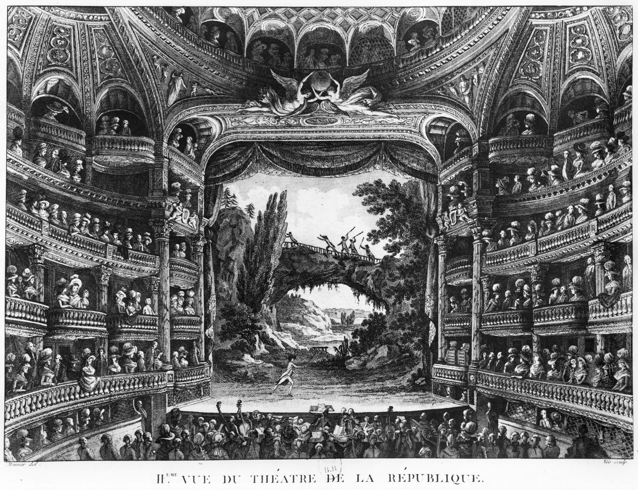 A Theater de la Republique második képe, 83. tábla a „Voyage de France” IV. kötetéből alkotó: Francois Denis Nee