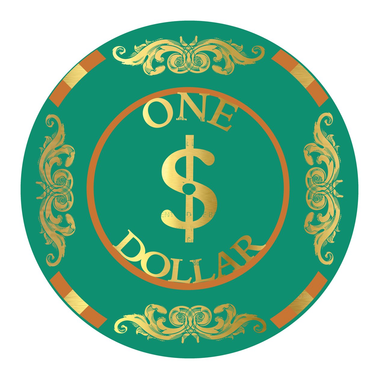 PokerChip 1 dollár, 2015, digitális alkotó: Francois Domain