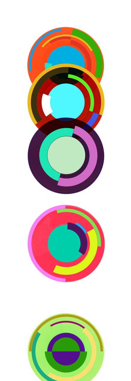 Totem (Tribute to Sonia Delaunay), 2015, szitanyomat bakelitre alkotó: Francois Domain