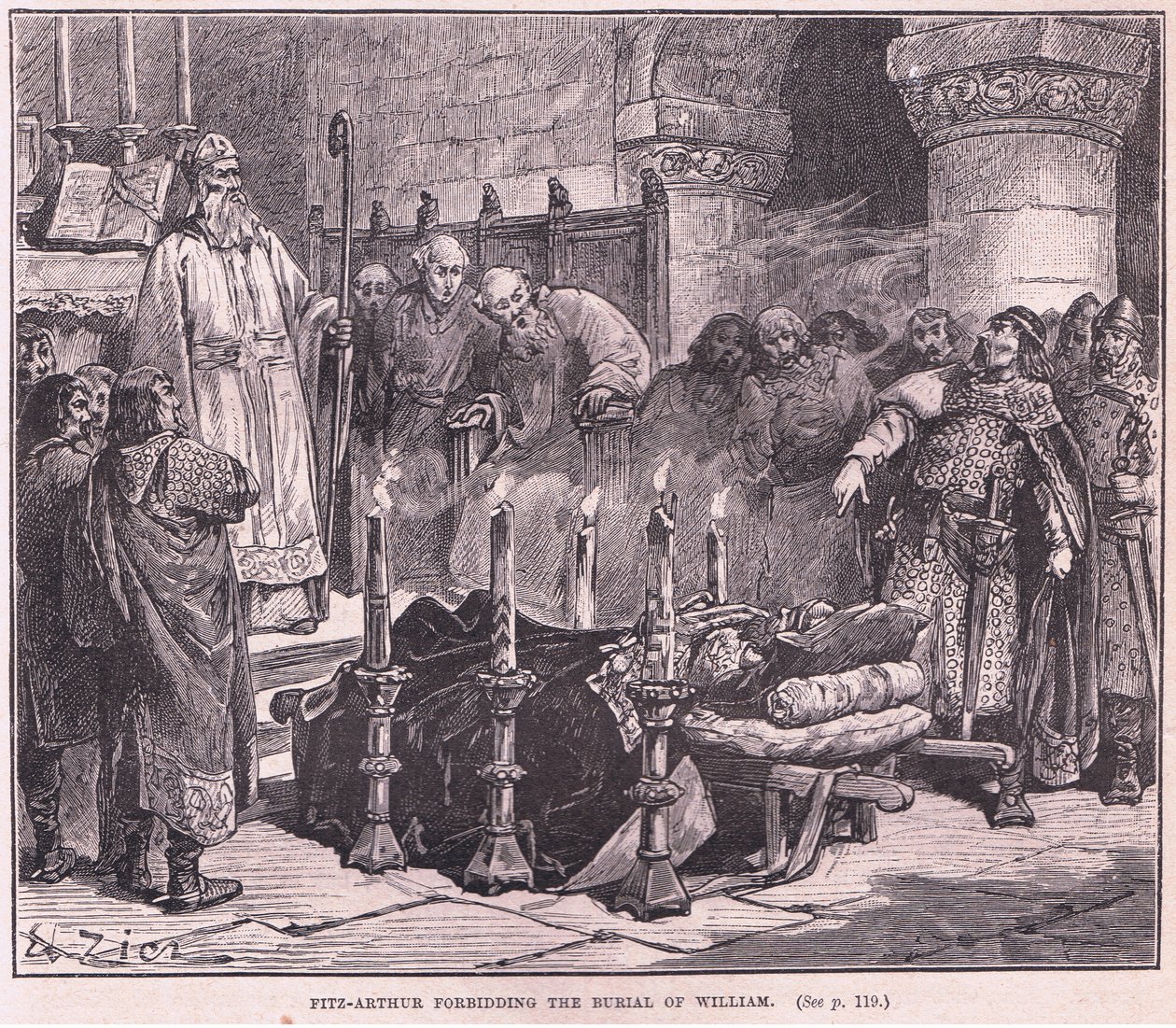 Fitzarthur megtiltja Vilmos temetését Kr.u. 1087-ben alkotó: Francois Edouard Zier