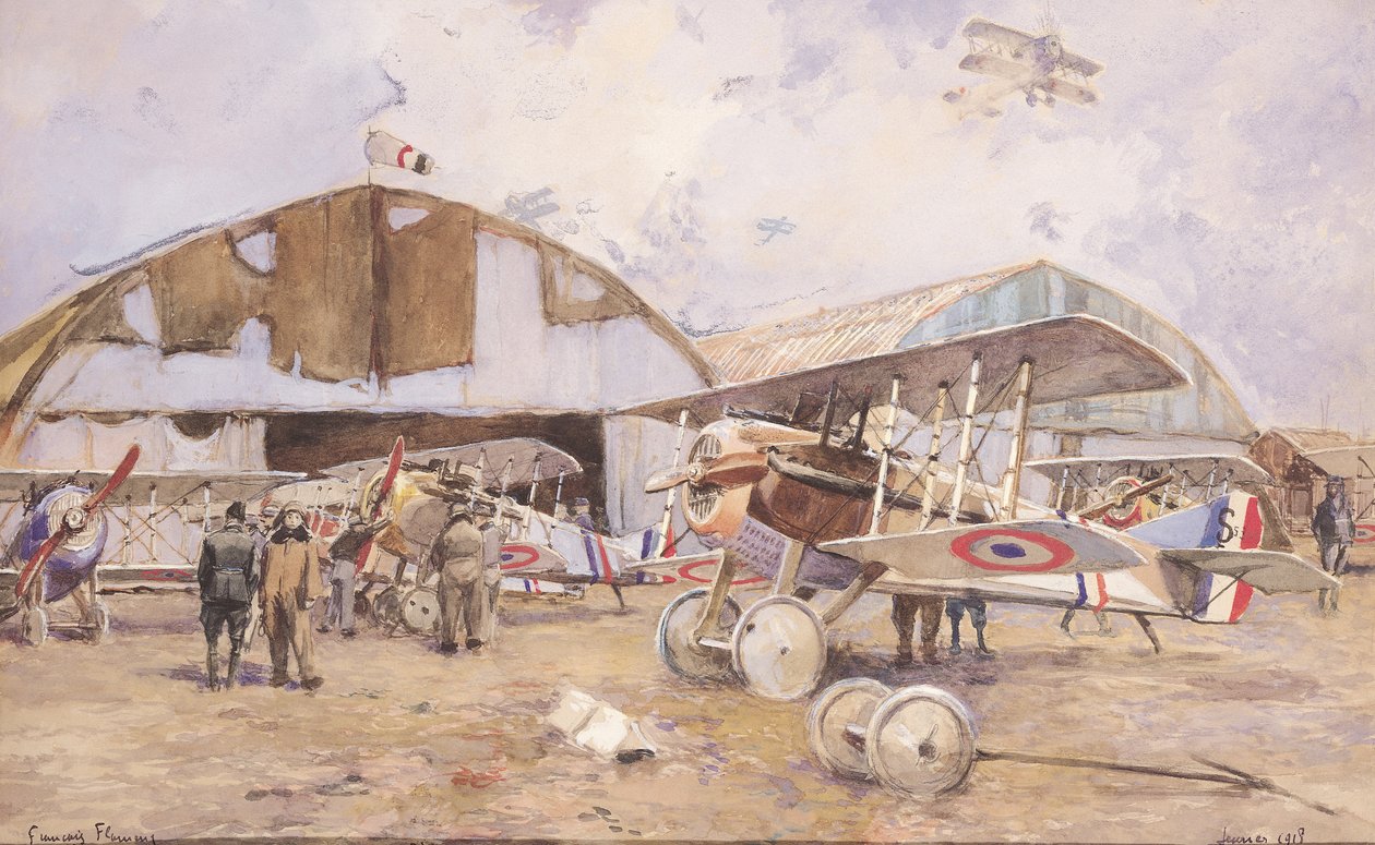 Repülőtér, 1918 alkotó: Francois Flameng
