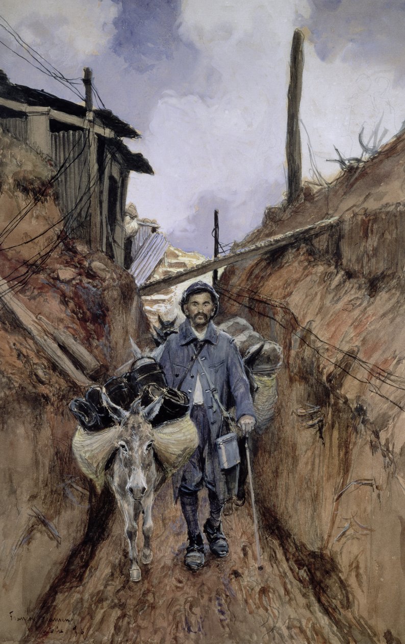 A szamár, Somme, 1916 alkotó: Francois Flameng