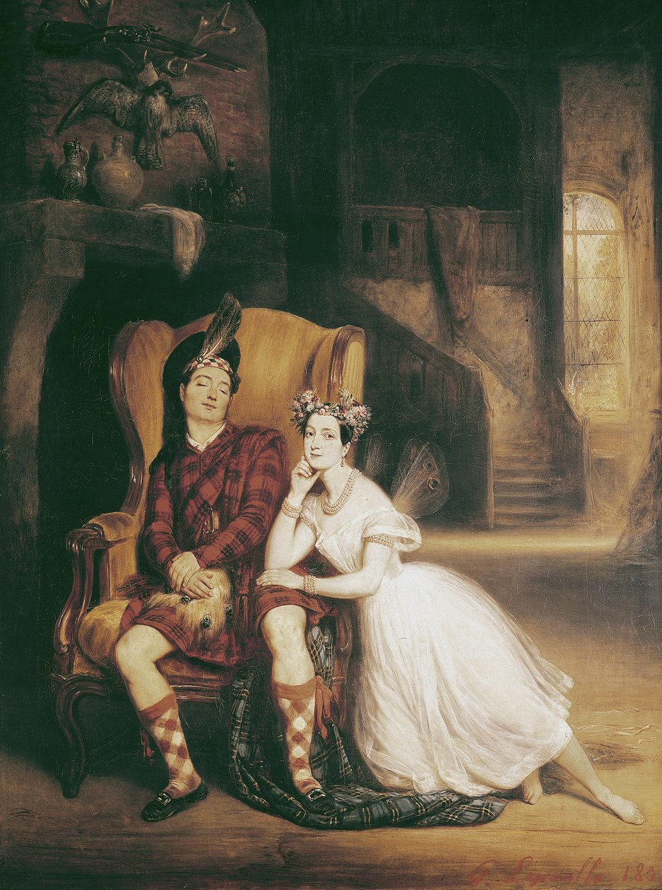 Marie (1804-84) és Paul Taglioni (1808-84) a La Sylphide című balettben, 1832 alkotó: Francois Gabriel Guillaume Lepaulle