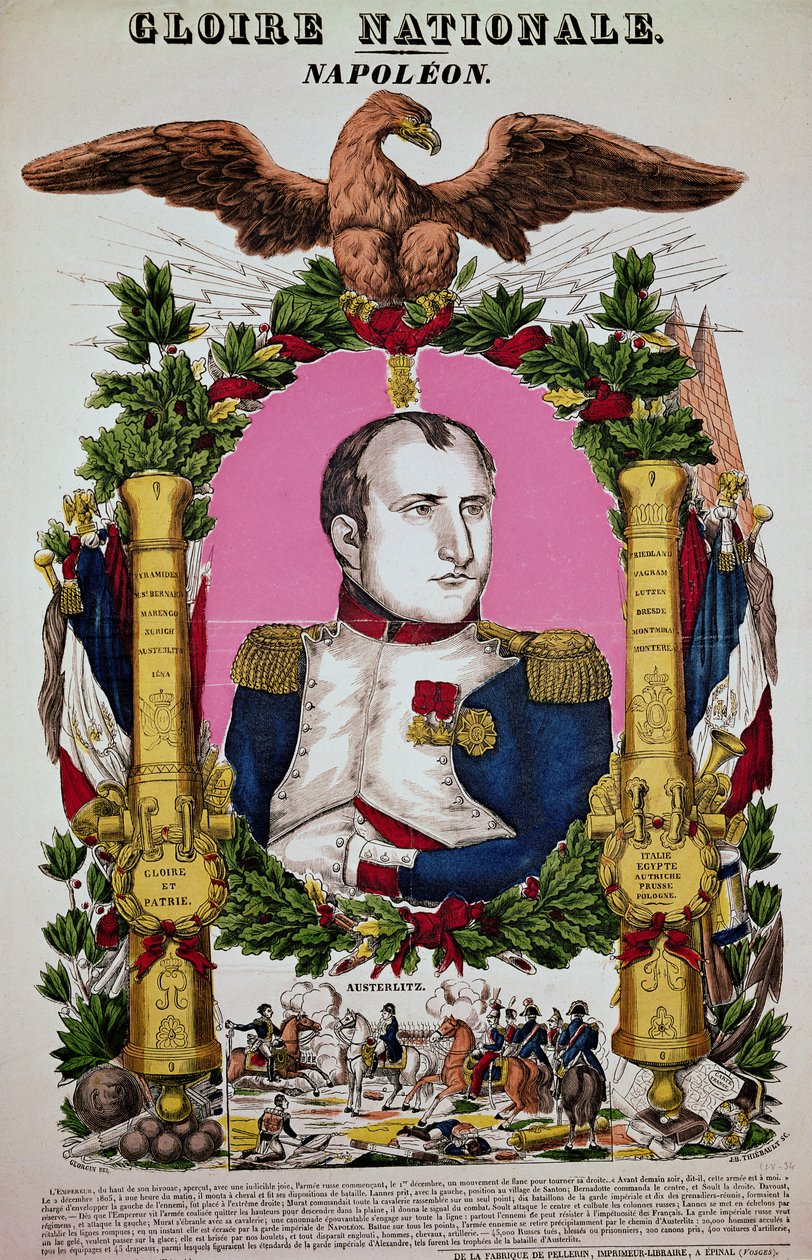 I. Napóleon (1769-1821) portréja az austerlitzi csata emlékére, 1805. december 2., metszette Jean-Baptiste Thiebault. alkotó: Francois Georgin