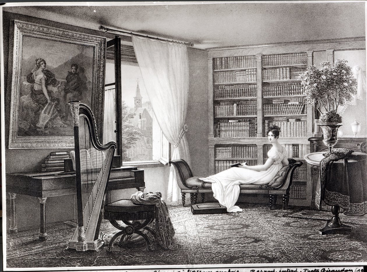 Madame Recamier (1777-1849) az Abbaye-aux-Bois-ban, 1810-44 alkotó: Francois Louis Dejuinne